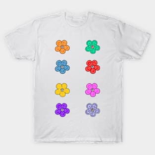 Aesthetic Cute Simple Flowers Set/ Pack T-Shirt